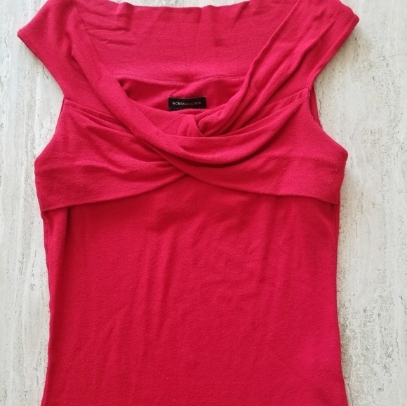 BCBGMAXAZRIA Off The Shoulder Red Blouse Top Small - Picture 1 of 5